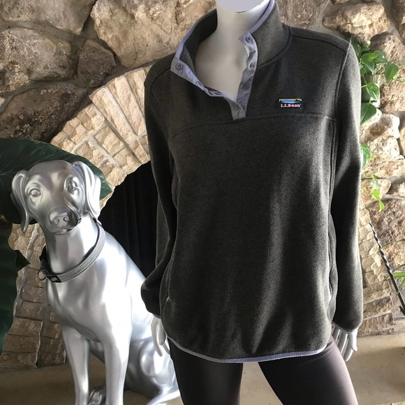 L.L. Bean Jackets & Blazers - LL Bean Sweater Fleece Pullover Green Women's Size 2X Reg